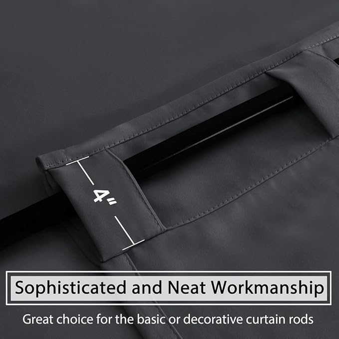 H.VERSAILTEX Blackout Curtains Thermal Insulated Window Treatment Panels Room Darkening Blackout Drapes for Living Room Back Tab/Rod Pocket Bedroom Draperies, 52 x 72 Inch, Charcoal Gray, 2 Panels - Image 9