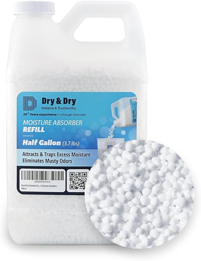 Dry & Dry Moisture Absorbers Refill Beads (3.7 LBS) - Fragrance Free, Moisture Absorber Refill by DryDry