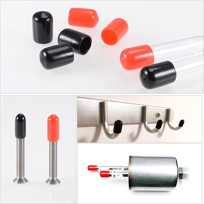 uxcell 20pcs Rubber End Caps 33mm ID Vinyl Cap Cover Screw Protectors Dark Grey - Image 5