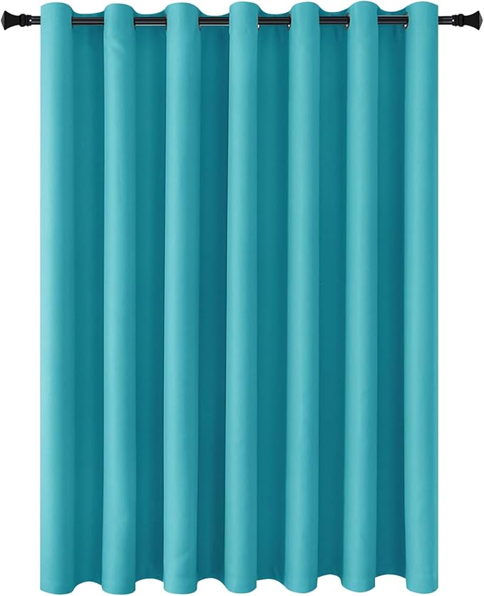 DWCN Room Divider Curtain - Extra Wide Blackout Curtain for Sliding Glass Door, Living Room, Bedroom Partition and Shared Office Space, 1 Grommet Curtain Panel, 10ft Wide x 8ft Tall, Turquoise - Image 7