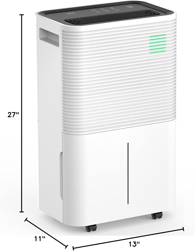 ZAFRO Dehumidifiers for Home, Bathroom, Bedroom, 45 Pints (50 Pint Under 90°F/90% RH) Dehumidifier with Auto Defrost, 4L Water Tank, 3 Colors LED Light, White - Image 8