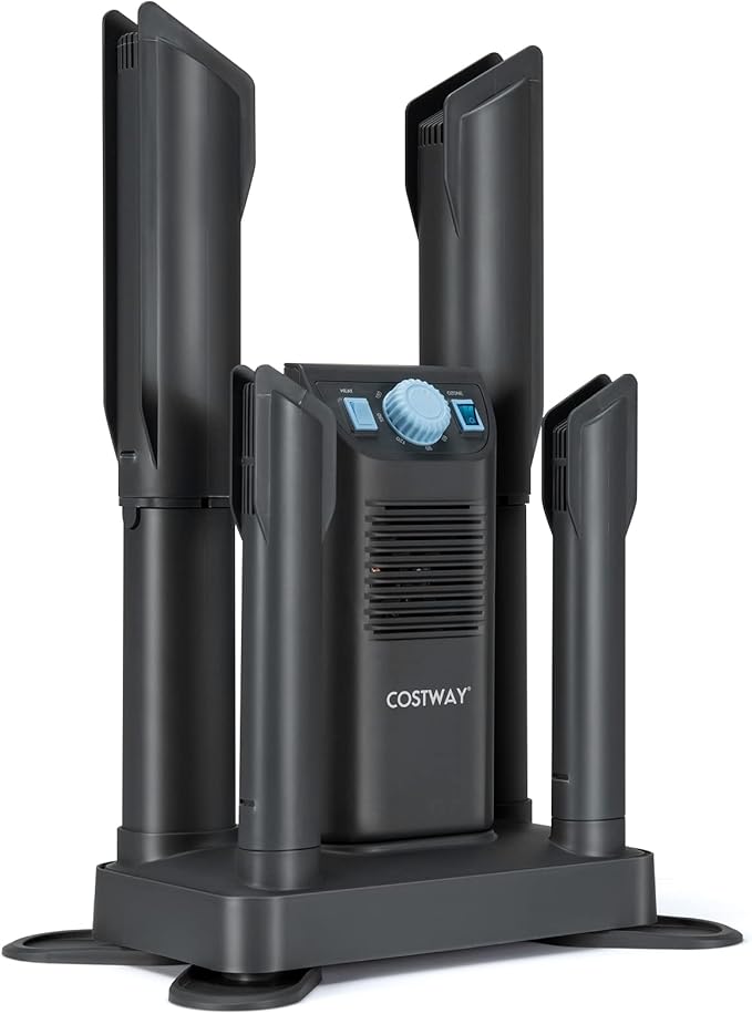 COSTWAY Boot Dryer, Shoe Dryers with 180 Mins Timer & Heating Blower, Ozone Disinfection, Extendable Design, Electric Shoe and Boot Warmer for Work Boots, Ski, Glove, Hats, Grey by COSTWAY
