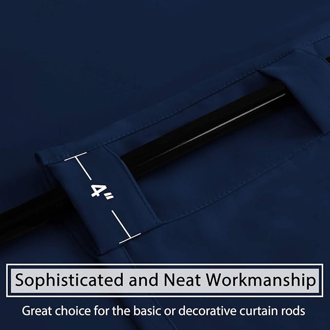 H.VERSAILTEX Blackout Curtains Thermal Insulated Window Treatment Panels Room Darkening Blackout Drapes for Living Room Back Tab/Rod Pocket Bedroom Draperies, 52 x 54 Inch, Navy Blue, 2 Panels - Image 9