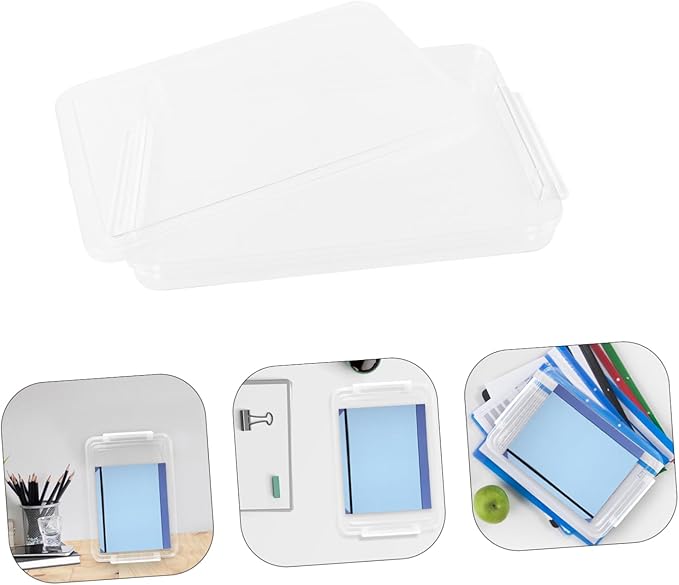 Flat Transparent File Storage Box Business Certificate Organizer for Travel Art Supplies Storage Organizer for Keeps Documents Dry and Safe - Image 3