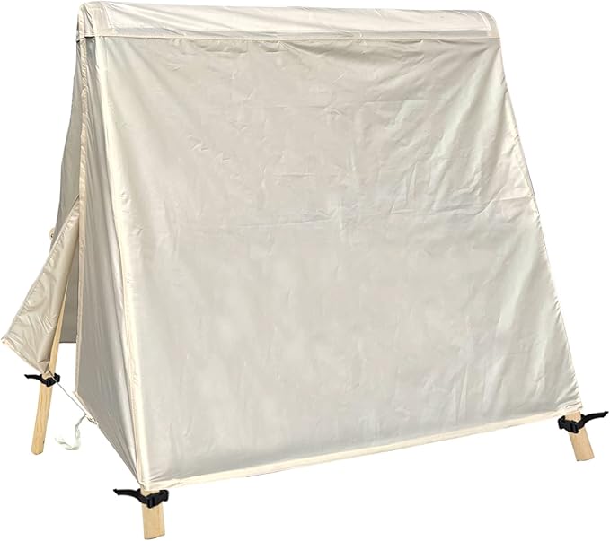 Patio Swing Cover A-Frame Swing Covers Waterproof 3 Seat UV Resistant Weather Protector for Outdoor Courtyard Patio Furniture 72x67x55 Inch Beige by SlanArrow