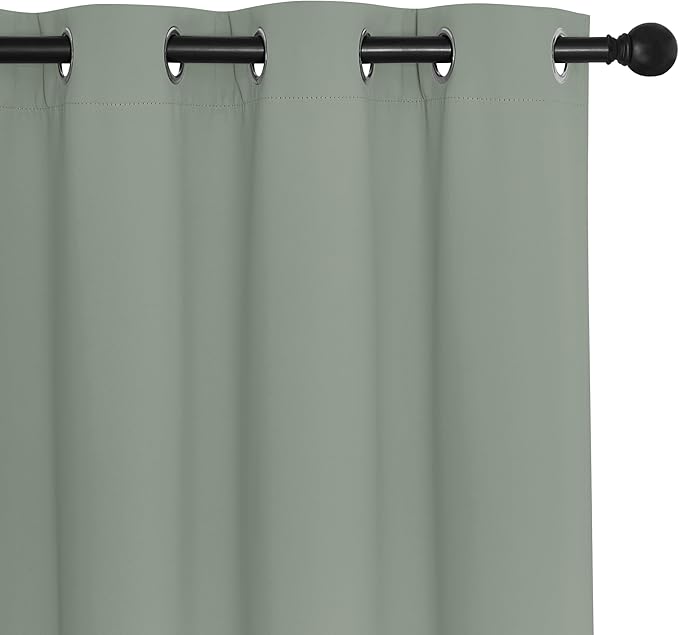 NICETOWN Blackout Drapery Curtain Panel 90 inches Long - Window Treatment Thermal Insulated Grommet Blackout Curtain/Drape for Bedroom Living Room (Sage Green, 1 Panel, 46 by 90 inches) - Image 7