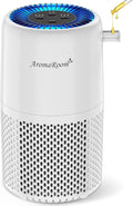 Air Purifier for Home Bedroom, AromaRoom H13 HEPA Air Filter For Smoke Pollen Dander Hair Smell Air Cleaner, 3-in-1 Filter with Sleep Mode, Quiet Air Cleaner For Pets, Home, Baby Room (White) by AromaRoom