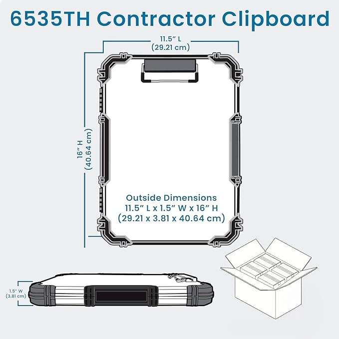 Flambeau Heavy-Duty Contractor Clipboard Document Holder, Portable Storage Organizer for Papers, Receipts & Forms | Office, School & Jobsite Use, Grey - Image 6
