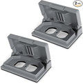 ELEGRP Horizontal Outdoor Cover for Duplex Receptacles, Weatherproof Wall Plate, Outdoor Electrical Outlet Cover, Standard Size 1-Gang 4.77” x 2.97”, Thermoplastic, 2 Pack, Grey by ELEGRP%7CELEGROUP