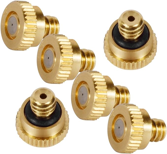 KUWAN 0.016" Orifice (0.4mm) Thread UNC 10/24 Brass Misting Nozzles Low Pressure Atomizing Misting Sprayer Water Hose Nozzle for Greenhouse, Landscaping, Outdoor Cooling Mister System (30PCS) - Image 5