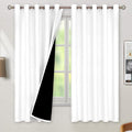 BGment Thermal Insulated 100% Blackout Curtains for Bedroom with Black Liner, Double Layer Full Room Darkening Noise Reducing Grommet Curtain (60 x 63 Inch, White, 2 Panels) by BGment