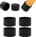1-15/16" (48.5mm) Silicone Chair Leg Floor Protectors, Rubber Chair Leg Caps, Non-Slip Furniture Pads Round Chair Feet Covers End Caps for Hardwood Floors, Patio & Table Foots, Black (4PCS) by EASYEAH