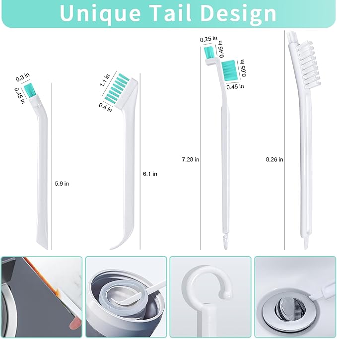 Small Cleaning Brushes Set, 4 pcs Crevice Household Cleaning Tool for Window Track Groove Sliding Door Bottle Gaps Humidifier Baseboard, Tiny Detail Scrub Cleaner Tool Gadget Kitchen Bathroom Set - Image 6