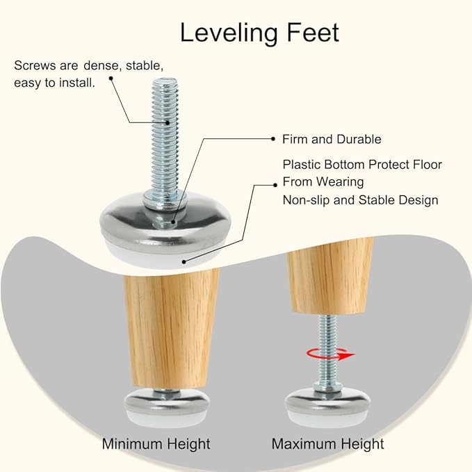 uxcell M6 x 23 x 28mm Screw on Furniture Glide Leveling Feet Adjustable Leveler Pad for Chair Industrial Machine Desk Leg 8pcs - Image 4