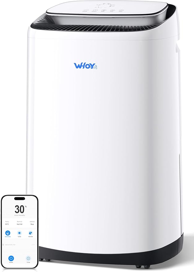 Dehumidifier for Basement 6,000 Sq Ft, 120 Pints Max. Smart Compressor,Intelligent Humidistat, Smart App-Controlled with Darin Hose And App Control for Basement, Bathroom,Living room,Bedroom,Home by WHOY