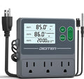 DIGITEN Temperature and Humidity Controller with Timer - 3 Outlet, 2 Separate Probes, Plug in Temperature Controller for Reptiles,Snake, Mushrooms, Tent, Triple Control for Temp,Humidity,Time by DIGITEN