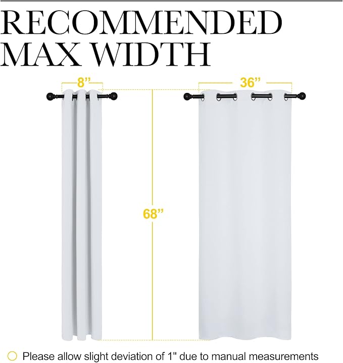 NICETOWN Room Darkening Draperies Curtains Panels, Window Treatment Thermal Insulated Grommet Room Darkening Curtains/Drapes for Bedroom (Greyish White, 2 Panels, 42 by 68) - Image 7