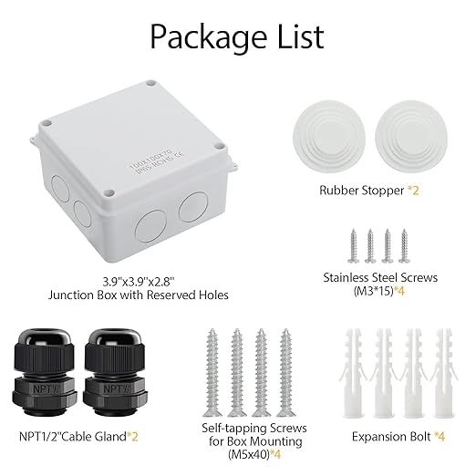 LeMotech Junction Box, Electrical Box IP65 Water Resistant Dustproof ABS Plastic Project Enclosure for Electronics White, External Size 3.9 x 3.9 x 2.8 inch - Image 7