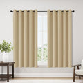 ChrisDowa Blackout Curtains 70 inches Wide for Bedroom - 2 Panels Set Extra Wide Grommet Thermal Insulated Room Darkening Curtains for Living Room (Biscotti Beige, 70 x 63 Inch) by ChrisDowa