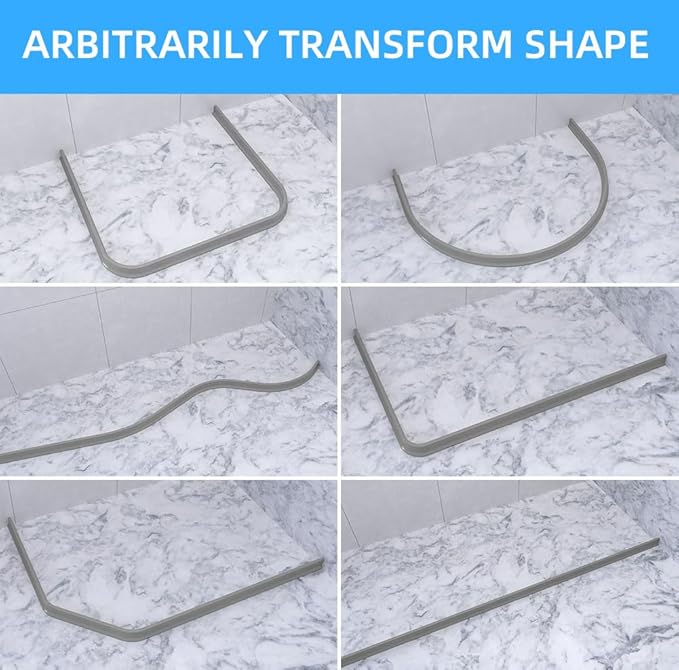 Duzzy 118 Inch Shower Threshold Water Dam, Shower Water Guard to Keep Water in Shower, Shower Water Stopper Dry and Wet Separation Suitable for Bathroom and Kitchen - Image 5