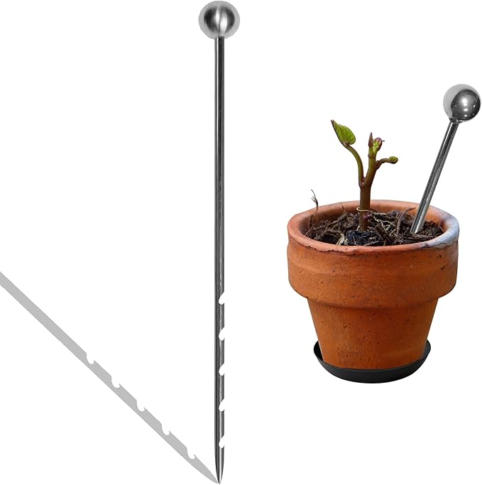 14" Soil Probe for House Plants Stainless Steel Garden Soil Sample Probe No Batteries Required Moisture Meter Soil Probe Rod for Plant Garden Farm Soil Sampling by Joewuzun