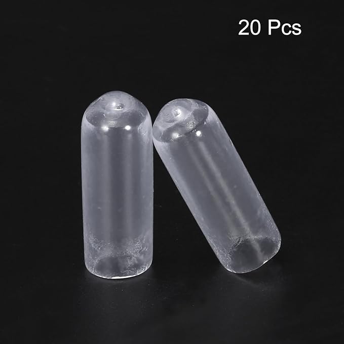 uxcell 20pcs Rubber End Caps 5mm(3/16") ID Vinyl PVC Round Tube Bolt Cap Cover Screw Thread Protectors Clear - Image 2