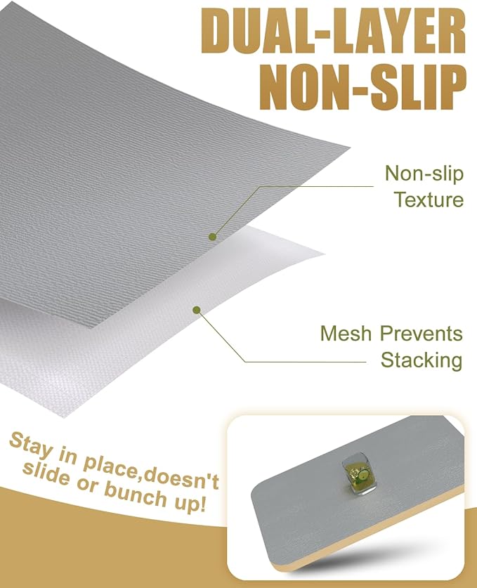 Shelf Liners for Kitchen Cabinets Non-Adhesive, Non-Slip Thickened Shelf Paper Waterproof Washable for Drawer Dresser Pantry Shelve Bathroom Protector Liner - Image 2