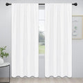 Easy-Going Rod Pocket Blackout Curtains for Bedroom, Room Darkening Window Curtains for Living Room, Thermal Insulated Noise Reduction Solid Window Drapes, 2 Panels(52x96 in, White) by Easy-Going