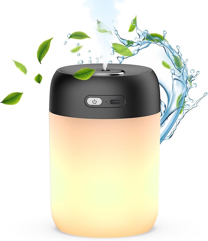 SZO Night Lights Humidifiers For Bedroom, USB Rechargeable, LED Lights For Bedroom,4 Mode Portable Night Lights Humidifier Fit For Various Scenarios,<28dB, Auto Shut-off, Ideal For Home Travel Plants by SZOLLC