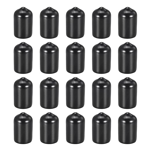DMiotech 20 Pack 3/8" ID Black Screw Thread Protectors Rubber End Caps Bolt Covers for Screw Bolt Furniture Pipe by DMiotech