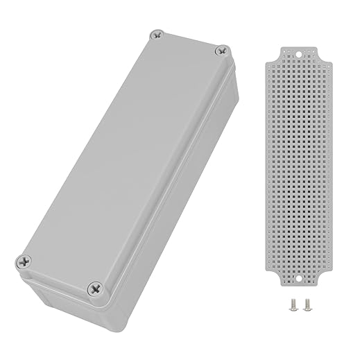 Junction Box，9.8"x 3.1"x 2.8" Outdoor Electrical Box with Mounting Plate, IP67 Dustproof Waterproof ABS Plastic Project Box, DIY Electrical Enclosure Gray (250x 80x 70 mm) - Image 7