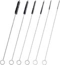 Straw Cleaner Brush Set,6 Piece Long Drinking Straws Cleaning Brush Pipe Tube Tiny Brushes 10-inch,Black by BRUSHFAMILY