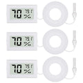 3Pcs Fahrenheit Thermometer Hygrometer Mini Digital with Probe Electronic Temperature Humidity Gauge Meters Indoor LCD Display for Humidors,Greenhouse,Garden,Incubator Reptile Terrarium by Unknown