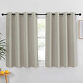 NICETOWN Blackout Kitchen Curtains 45 inch Length - Grommet Thermal Insulated Solid Vertical Drapes Room Darkening Sound Reducing for Bedroom, Natural, 1 Panel, W52 x L45 by NICETOWN
