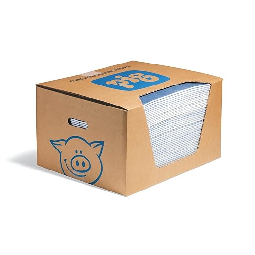PIG Water Absorbent Mat - Reusable - 50 Pack - 15" x 19" Pads - Blue and White - PM50539 by NewPig