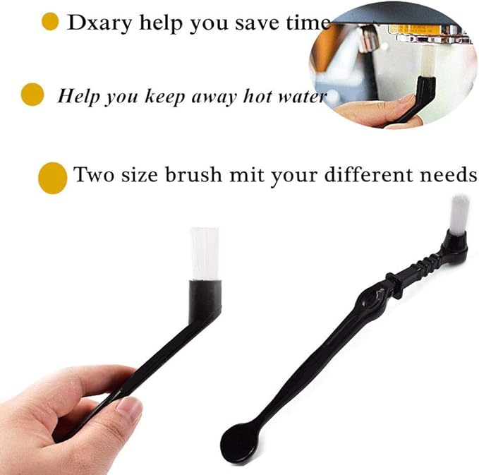 Coffee Machine Cleaning Brush Set - 4 Piece Set Including Wooden and Nylon Brushes for Grinders and Group Heads - Image 3