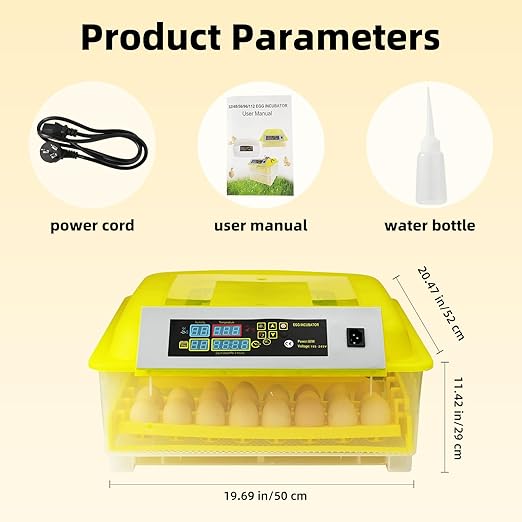 Egg Incubator for Hatching Eggs, Automatic Egg Turner & Digital Humidity Control, 56 Egg Capacity, Clear Temperature Display, Externa, 360° Clear Viewing for Poultry, Ducks, Quail (48-56 Eggs) - Image 5