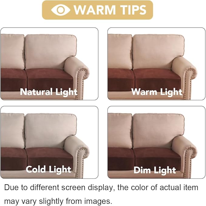 H.VERSAILTEX Velvet Stretch Couch Cushion Cover Plush Cushion Slipcover for Chair Loveseat Sofa Cushion Furniture Protector Seat Cushion Sofa Cover (2 Piece Large Sofa Cushion Covers, Burnt Brick) - Image 6