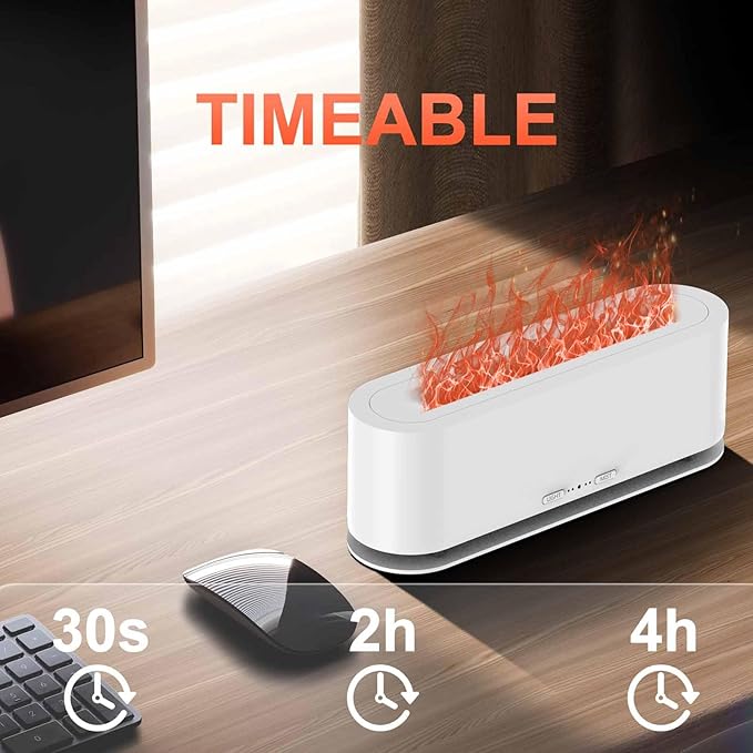2025 Upgraded Flame Fire Diffuser Humidifier, 7 Colors Changing Oil Diffuser, Ultra-Quiet Aroma Essential Oils Aromatherapy Diffusers for Large Room, Bedroom, Office(200ml Auto Off,Timeable,12Hrs) - Image 4