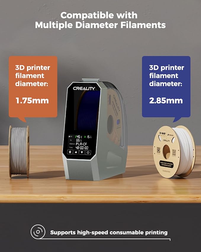 Creality Space Pi Filament Dryer, 360° Hot-Air Heating 3D Printer Filament Dryer Box with Fan, Upgraded Filament Dehydrator, 3D Printing Storage Dry Box for 1.75/2.85mm PLA PETG ABS Nylon TPU - Image 7