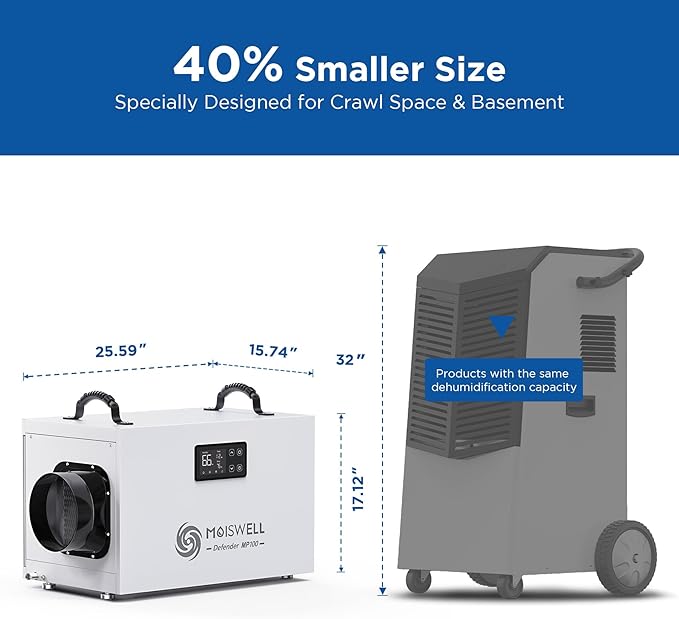235 Pints Commercial Dehumidifier with Pump Crawl Space Dehumidifiers for Basement with Drain Hose Water Damage Restoration Unit Ideal for up to 8,000 sq ft Industrial and Job Sites - Image 5