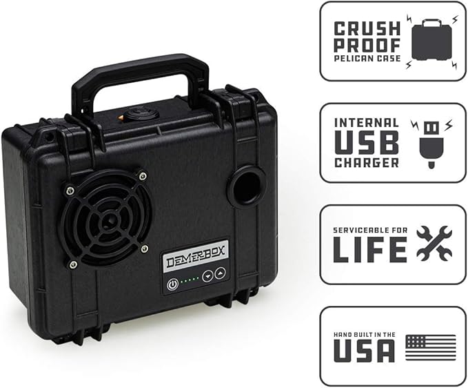 DemerBox:Waterproof, Portable, and Rugged Outdoor Bluetooth Speakers. Loud Sound,40+ hr Battery Life, Dry Box + USB Charging,Multi-Pairing Party Mode. Built to Last + Fully Serviceable (Black,DB1) - Image 3
