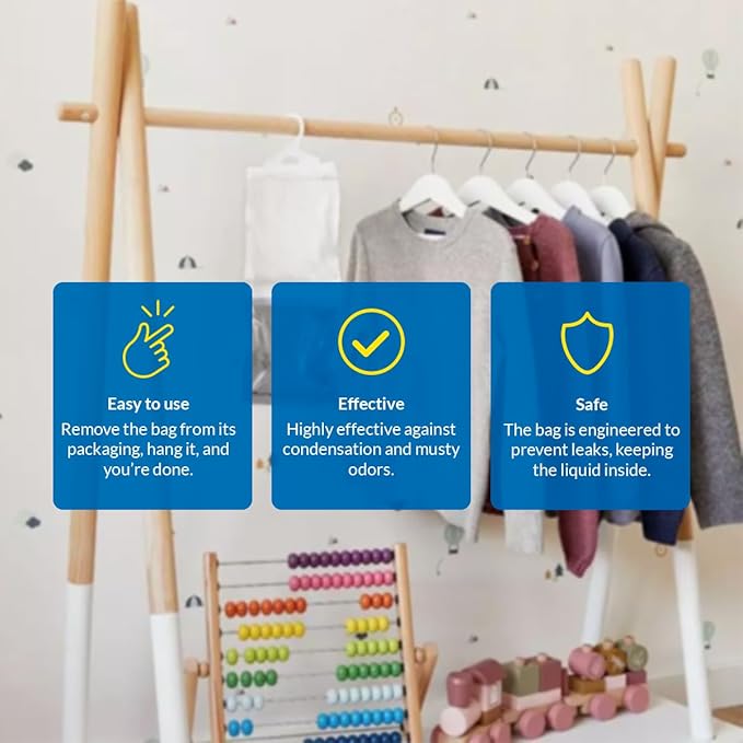HUMYDRY Hanging Moisture Absorber Bags, 18 Count, 6 Packs of 3 Unscented 15.9 Oz Dehumidifiers for Closets Wardrobes Storage Areas, Non Electric Humidity Absorbers for Small Enclosed Spaces - Image 5