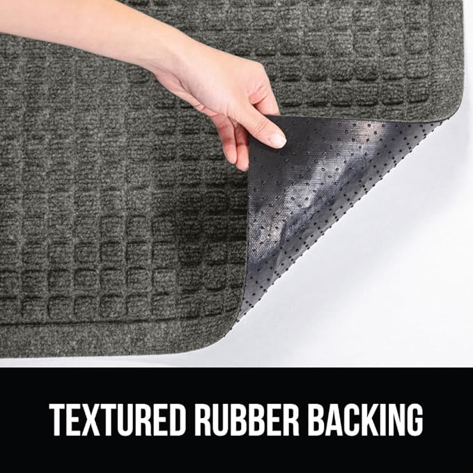 GORILLA GRIP Front Door Mat, 47x35, Indoor Outdoor Ultra Absorbent HydroAbsorb Doormat, Absorbs Up to 6 Cups of Water, Stain and Fade Resistant, Rubber Backing Doormats, Captures Dirt, Grey - Image 4