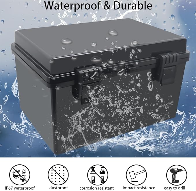 Junction Box, Hinged Black Cover IP67 Waterproof ABS Project Box with Mounting Plate Electrical Box Enclosure with Wall Bracket 15.7 x 11.8 x 6.7inch(400x300x170mm) - Image 2