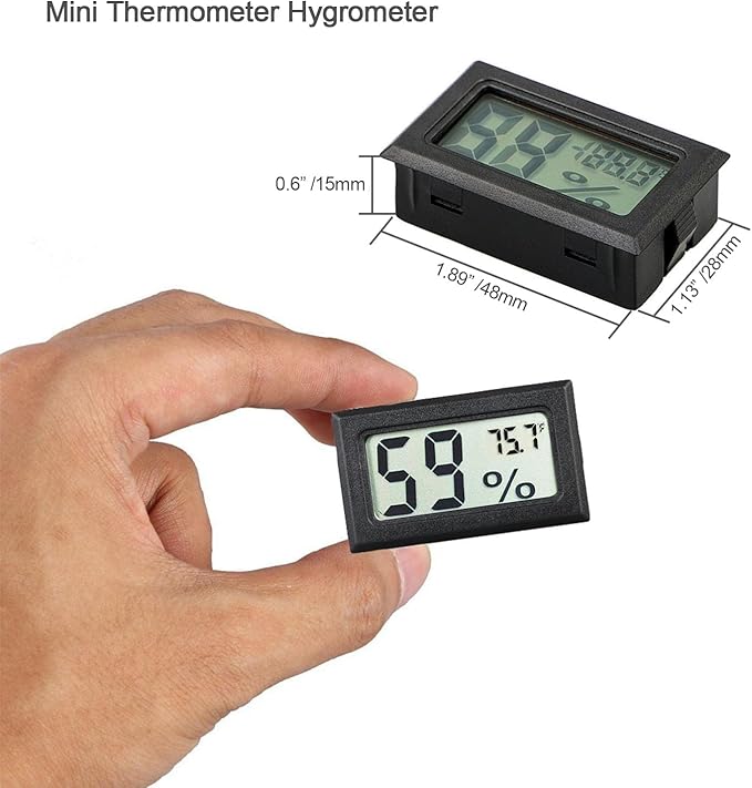 4-Pack Mini Digital Temperature Humidity Meters Gauge Indoor Thermometer Hygrometer LCD Display Fahrenheit (℉) for Reptile Tank,Jars,Guitar Case,Greenhouse, Garden, Cellar, Fridge, Closet - Image 2