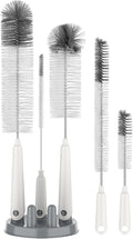 MR.SIGA 5 Pack Bottle Brush Cleaning Set with Storage Holder, Cleaning Brushes for Long Narrow Neck Bottles, Water Bottles, Baby Bottles, Tumblers, Drinking Glasses, Strews by MRSIGA