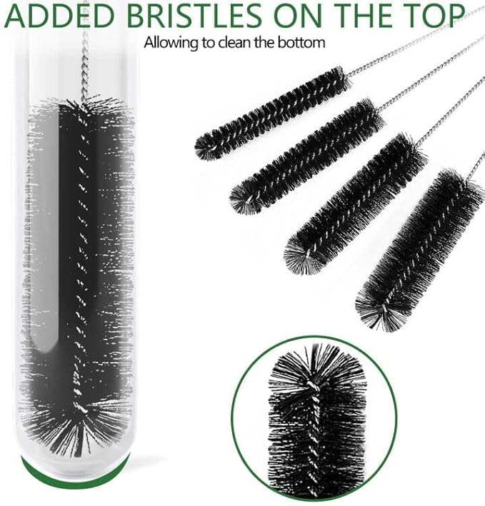 CiaraQ Bottle Cleaning Brushes, 9.8 Inch Nylon Tube Brush Set, Cleaner for Narrow Neck Bottles Cups with Hook, Set of 10pcs - Image 2