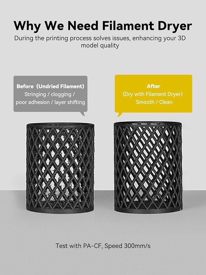 Creality Space Pi Filament Dryer, Filament Storage Box, Upgraded Double 360° Heating Drying with Fan&Touch Screen, 3D Printer Filament Spool Holder, Dehydrator 1.75/2.85/3mm PLA PETG ABS TPU Nylon - Image 3