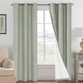 H.VERSAILTEX Primitive Linen Curtains 100% Blackout Curtain Drapes Burlap Fabric Curtains with White Thermal Insulated Liner, Grommet Top Drapes Living Room/Bedroom (2 Panels, 42 x 84 Inch, Sage) by HVERSAILTEX